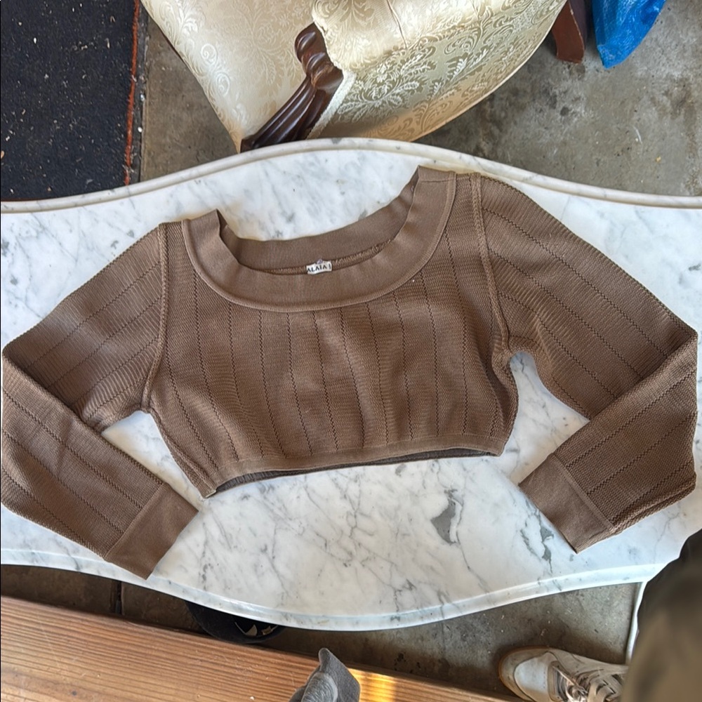 Alaia Vintage Brown Crop Top